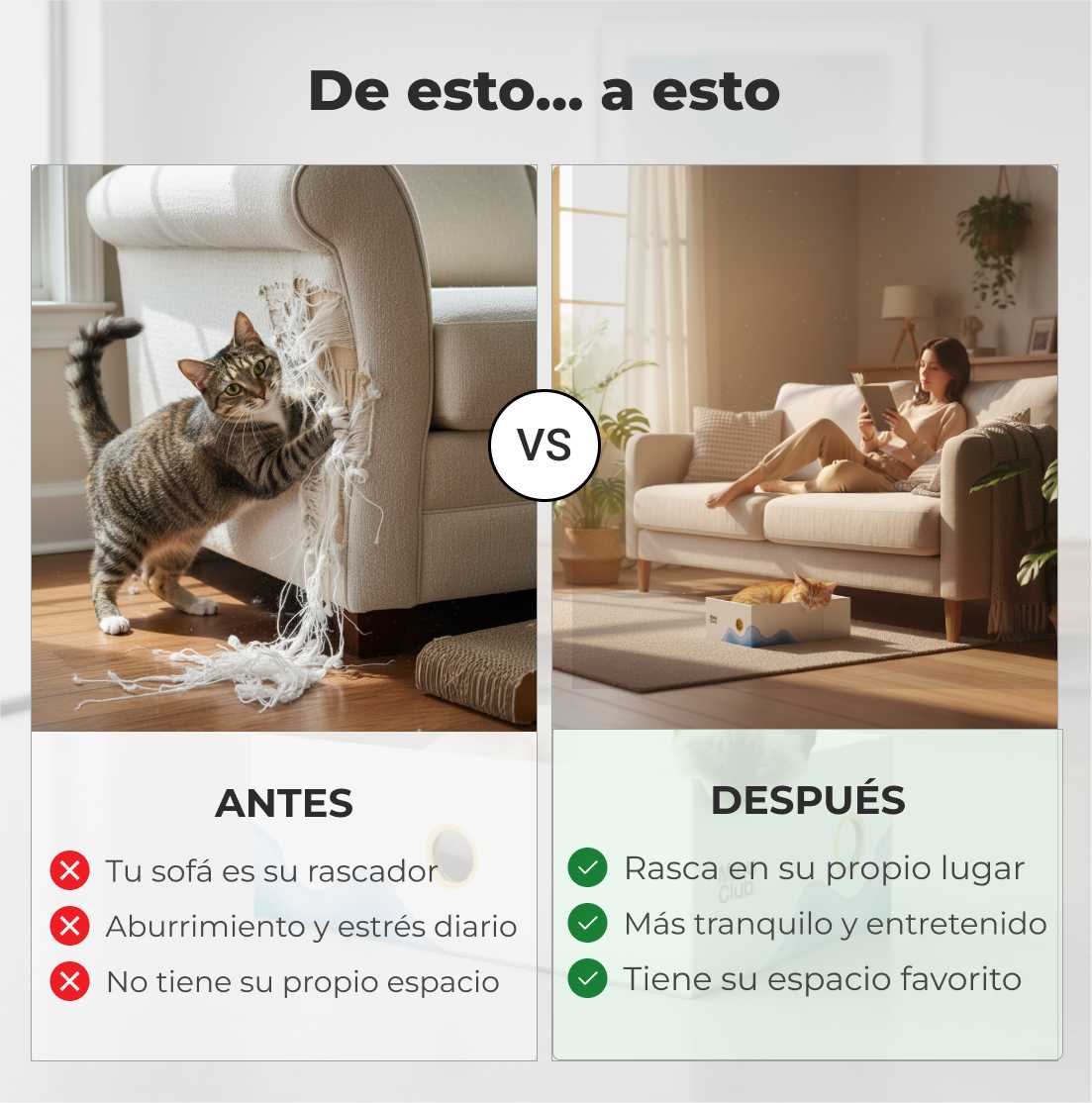 El rascador que tu gato sí va a usar | Salva tus muebles - Miau Club
