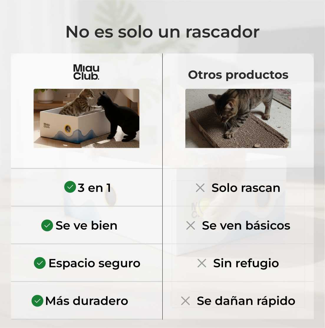 El rascador que tu gato sí va a usar | Salva tus muebles - Miau Club