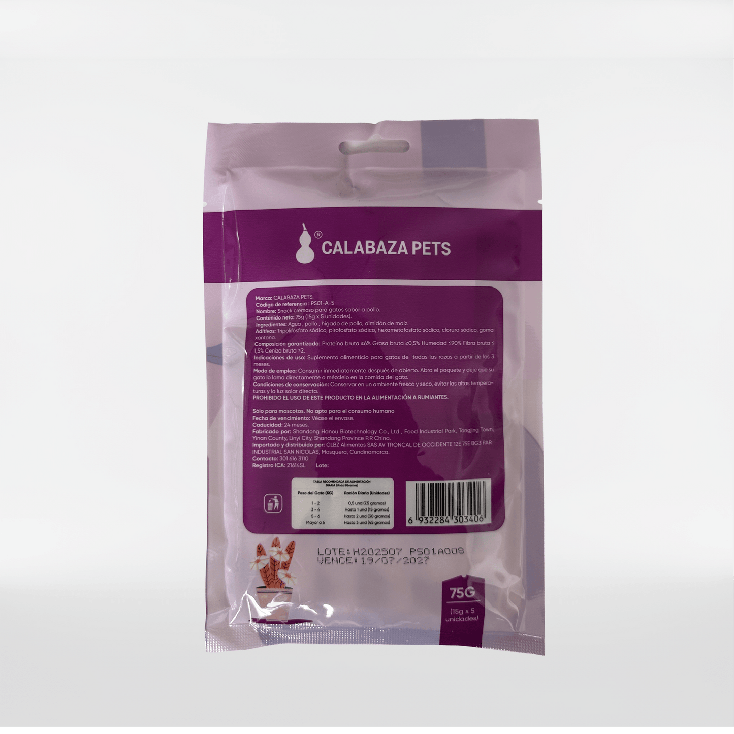 Snack cremoso para gatos sabor a Pollo X 5und - Miau Club