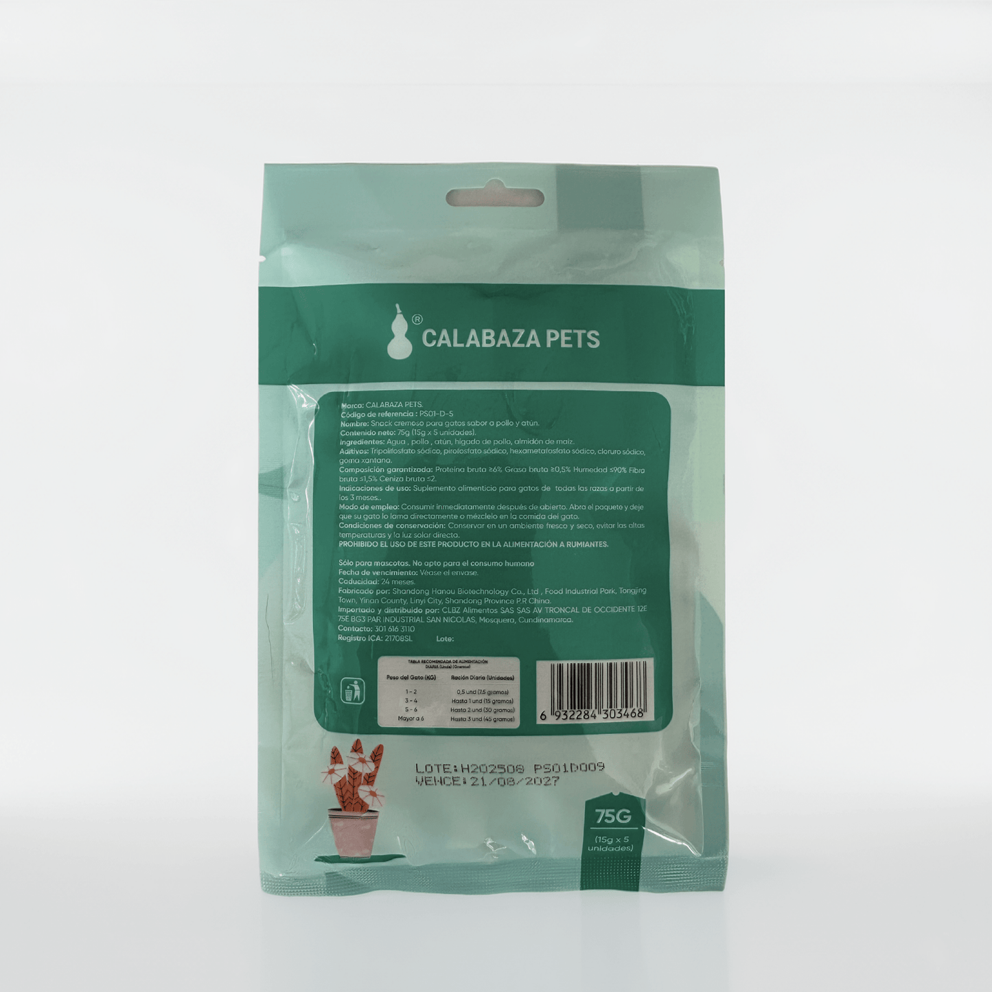 Snack cremoso para gatos sabor a Pollo & Atún X 5und - Miau Club