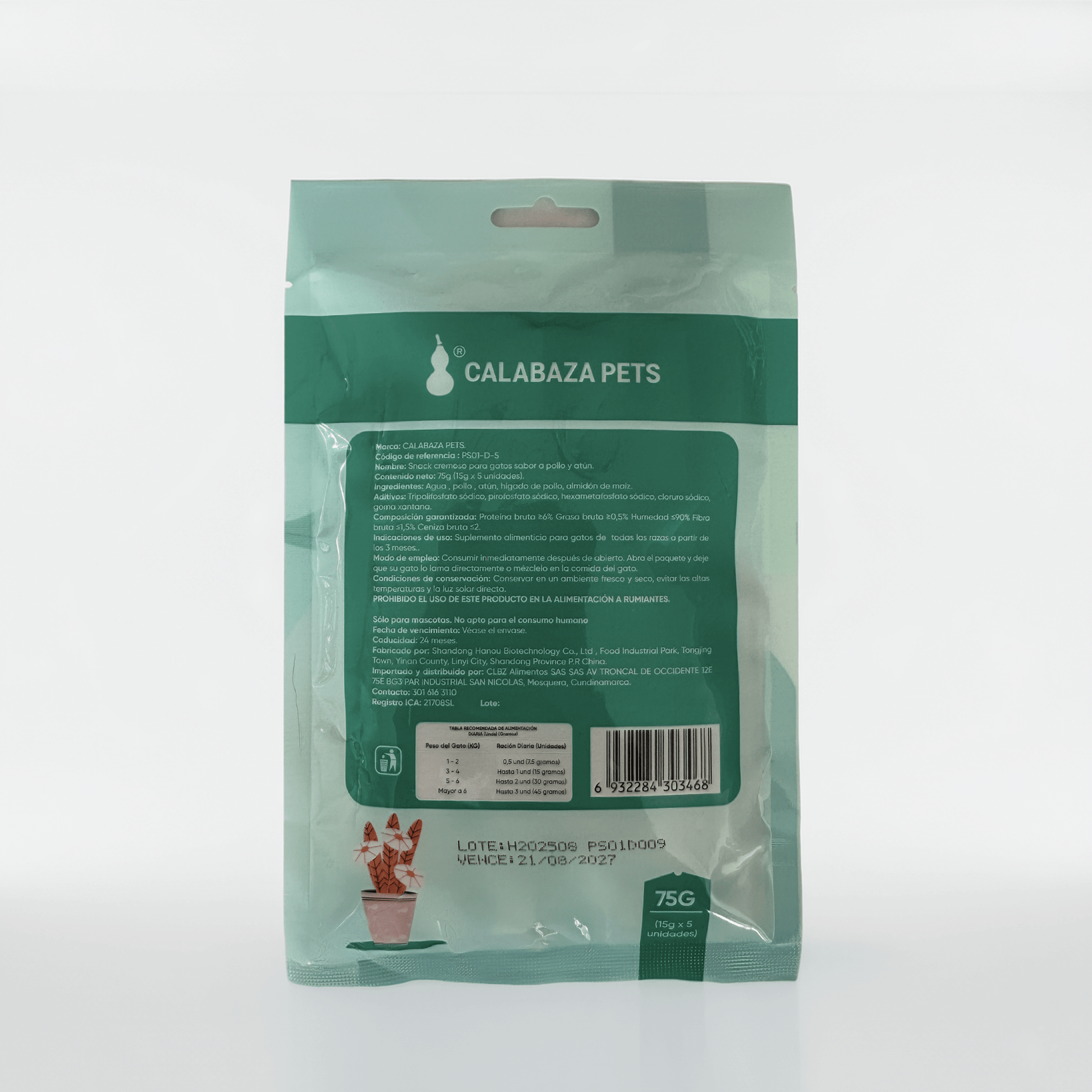 Snack cremoso para gatos sabor a Pollo & Atún X 5und - Miau Club