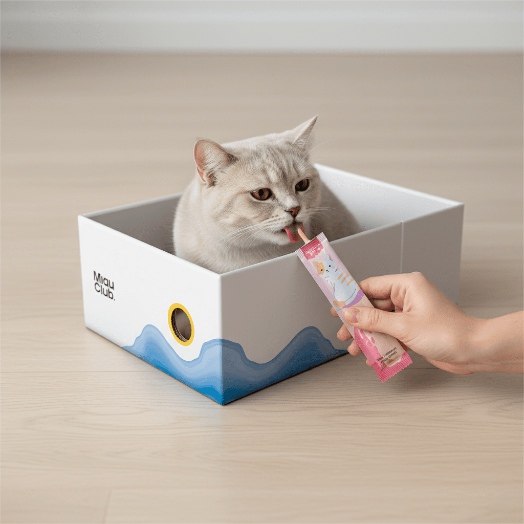 Snack cremoso para gatos sabor a Salmon X 5und - Miau Club