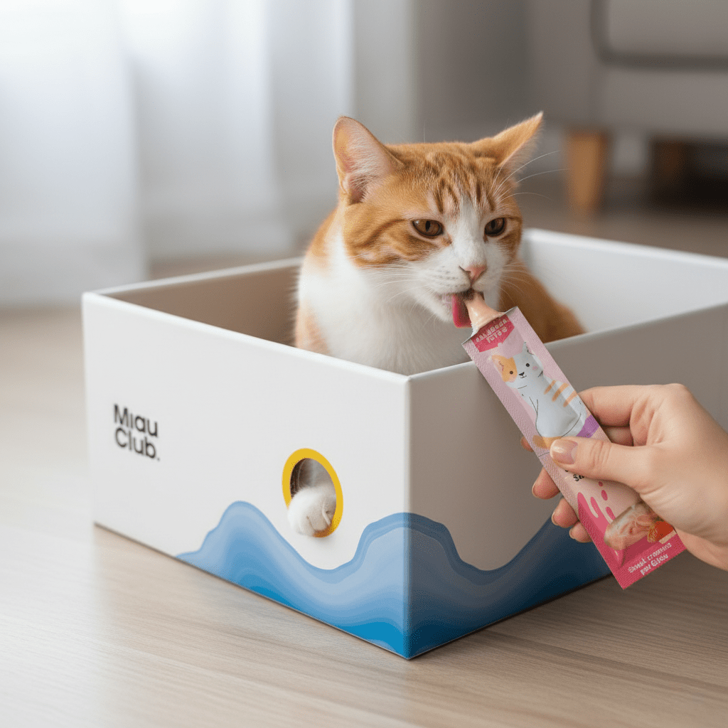 Snack cremoso para gatos sabor a Salmon X 5und - Miau Club