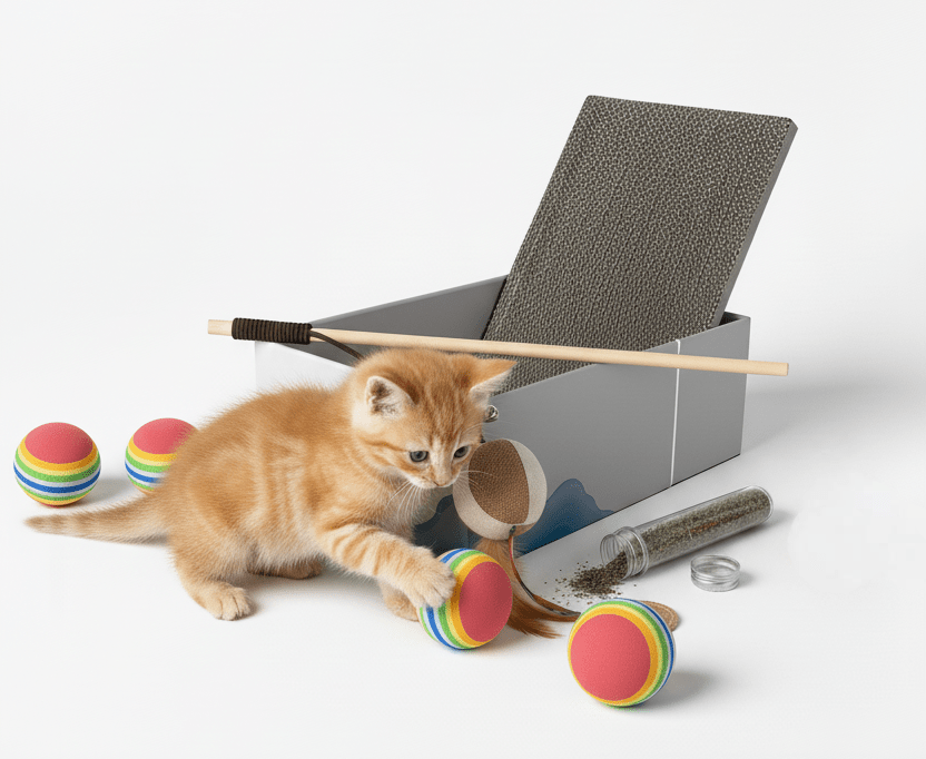 Combo Diversión Total 🧶 (Rascador + Varita + Set pelotas + Catnip) - Miau Club